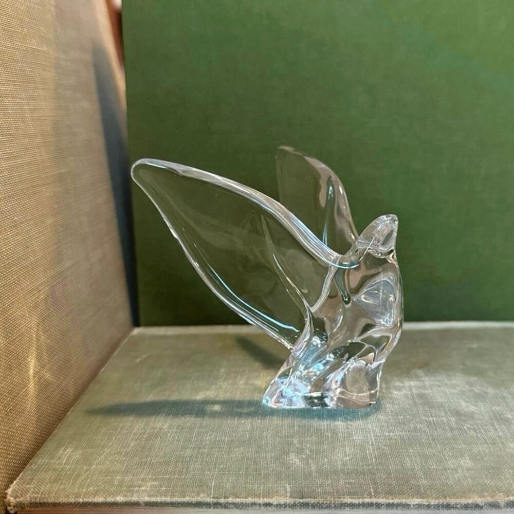 FC 83 France Glass Bird Figurine • Clear Art Glass • 3.25”